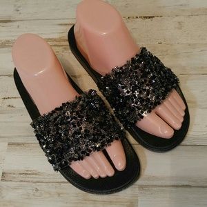 Sandal's ONDA Women's Shiny Metallic Pool Slide 8